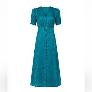 The Kooples Teal Button Front Robe Dress